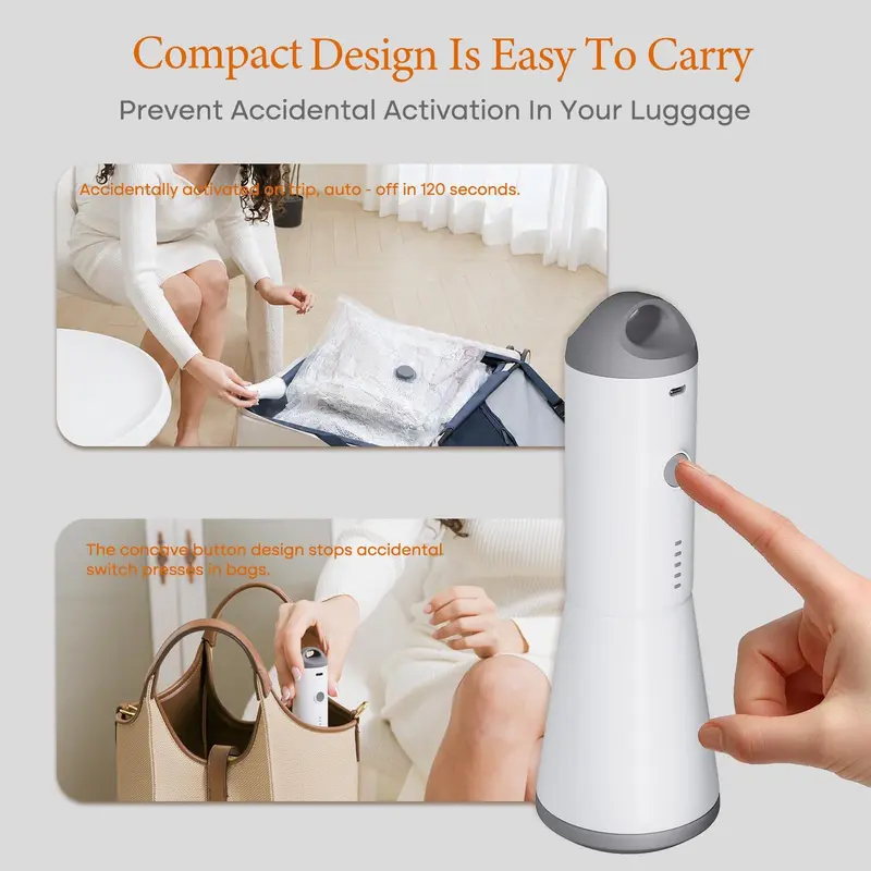 【Black Friday 】2026 Vacease Cordless Vacuum Sealer Bag Set with Rechargeable Air Pump, Slim PA+PE Dual-Zipper Design Airtight Sealing Space Saver Storage Bags, Travel Organizer Durable Pouch for Luggage Clothes and Clothing Travel Space-Saving