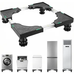 Mini Fridge Stand Adjustable Universal Black Stand Base,Portable Washer Pedestal And Dryer Stand With 4 Sturdy Support Leveling  For Washing Machine Beverage Refrigerator And Bedside Table