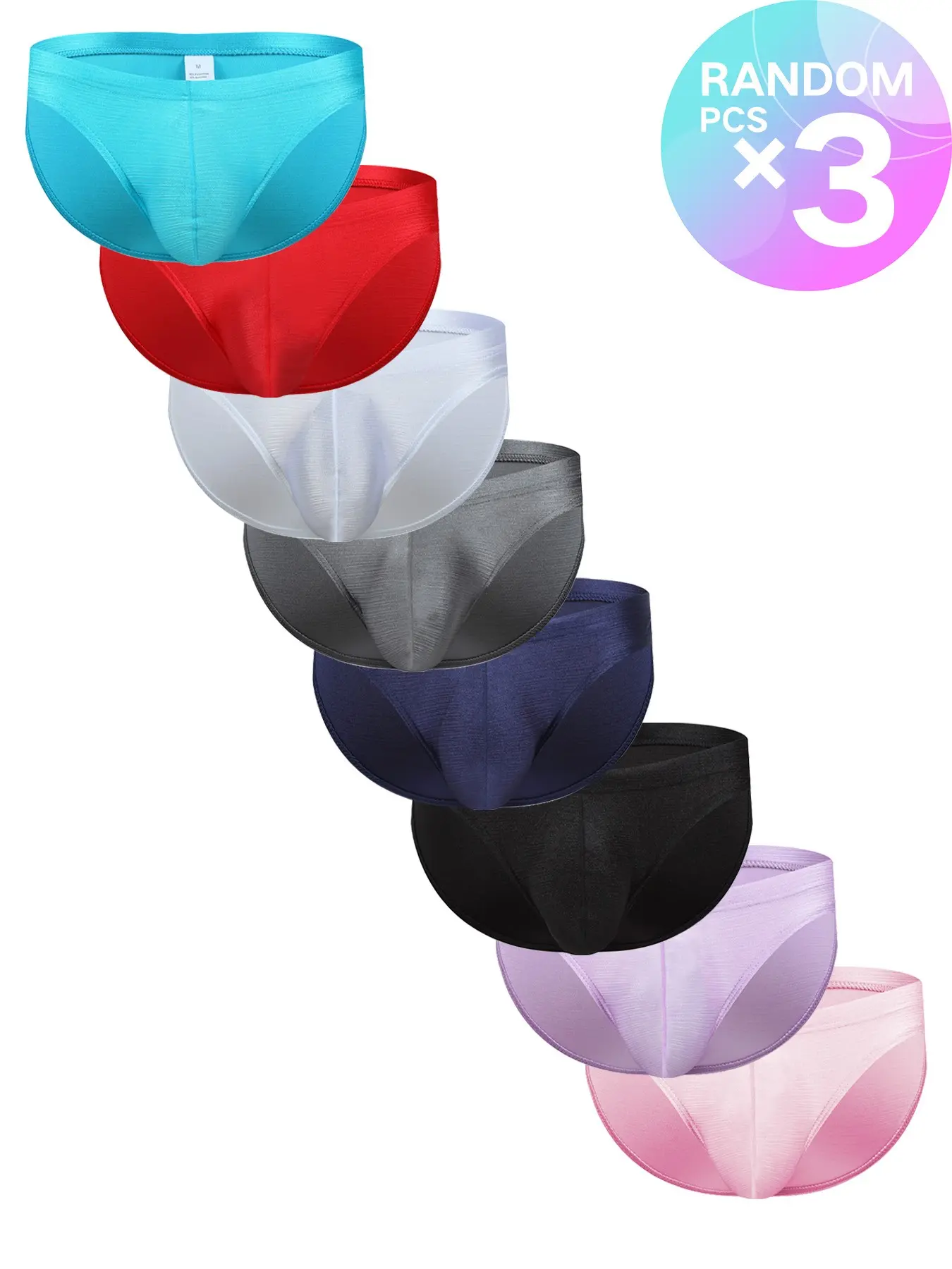 2/3/4 Pcs Random Color Men's Daily Briefs Set, Breathable Undergarments, Comfortable & Stretchy Fabric, High Stretch Skin-Friendly, For Daily Wear & Fitness