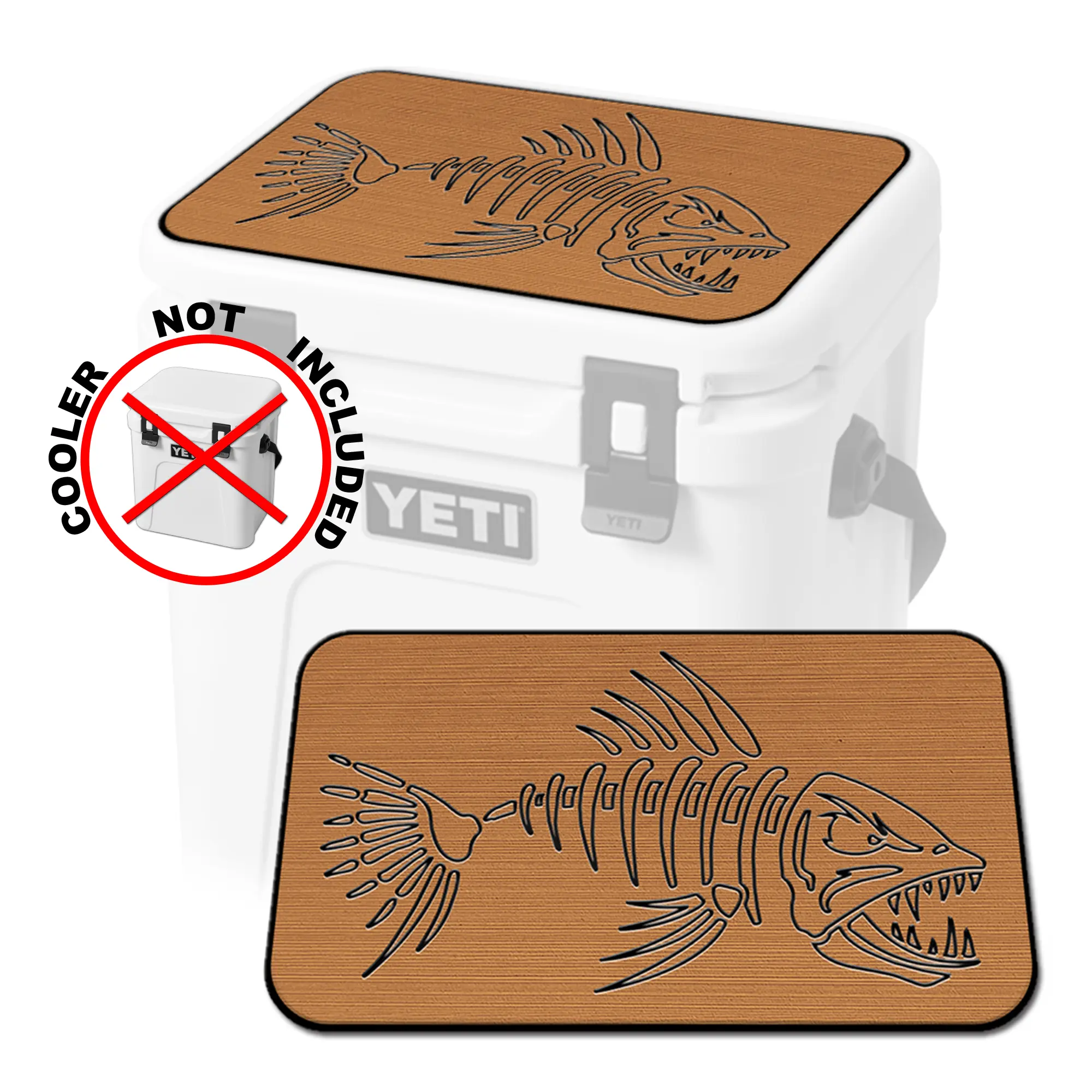 USATuff SeaDek Cooler Pad — BONEFISH in Mocha/Black | FITS YETI Roadie 24 QT Cooler (COOLER NOT INCLUDED—PAD ONLY)