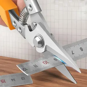 Heavy Duty Stainless Steel Tin Snips Industrial Shears for Metal Sheet PVC Pipe Cutting with Sharp Blades Ergonomic Non Slip Handle Precision Cutting Tool for Workshop Construction DIY Metalworking Home Repair Hand Tool Durable