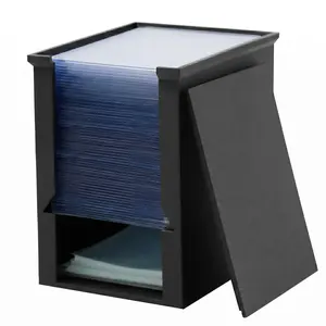 Toploader Dispenser and Penny Sleeve Holder for Trading Cards, Card Supply Organizer with Dust Cover, Stackable Card Storage Case for Collector Desk Setup, Sleeves Not Included