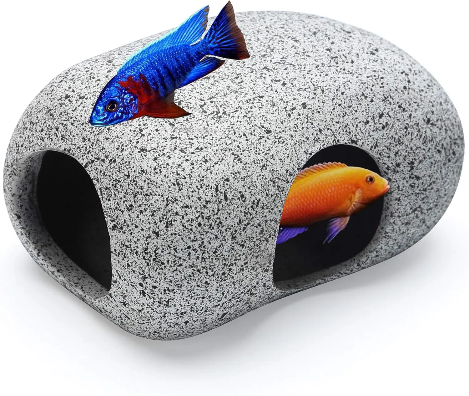 Aquarium Hideaway Rocks for Small Fishes, Shrimps to Breed, Play and Rest, Safe and  Ceramic Fish Tank Ornaments, Hideout Stone for Betta
