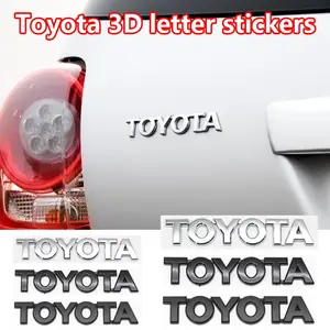 Toyota Car 3D ABS Trunk Letter Emblem Sticker, Exclusive Logo Decal, Waterproof, Sunproof, Wear-Resistant, Scratch-Proof, Strong Adhesive, Compatible with Camry, C-HR, Corolla, RAV4 and Other Models