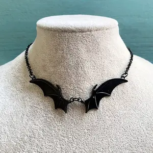 Goth Vampire Vintage Bat Wings Pendant Choker Necklace Christmas Witchy Gift For Women Best Friends New Fashion Jewelry