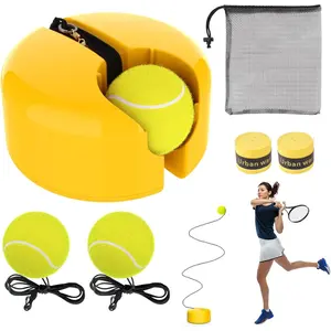Upgraded Telescopic Tennis Trainer Rebounder Set,Solo Tennis Training Practice Equipment with 3 String Balls, Portable Tennis Trainer Rebound Ball Kit for Beginners Adults Kids Sport Exercise