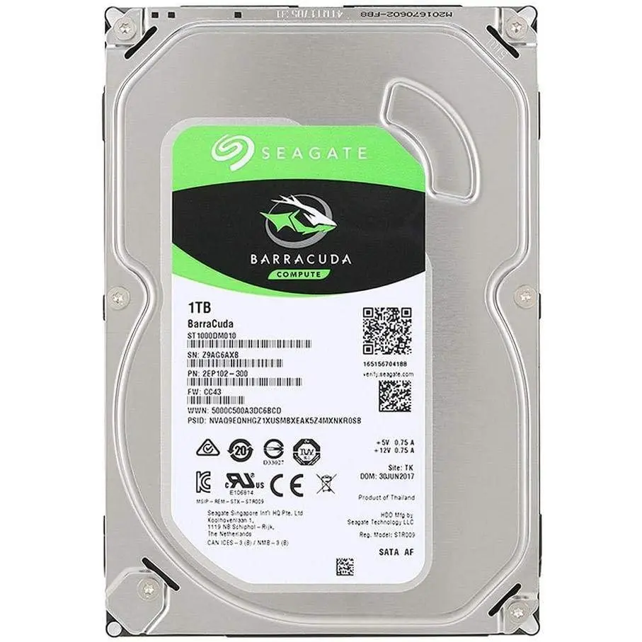 Refurbished Seagate BarraCuda 1TB 3.5 Inch SATA 6Gb/s 7200RPM 64MB Cache Internal Hard Drive HDD for Desktop PC Computer DVR NVR Storage