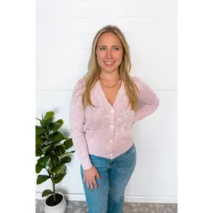 Sweet Comfort Lightweight Button Cardigan - Lilac