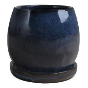 Trendspot  6 in. Artisan Pot, Drip Blue
