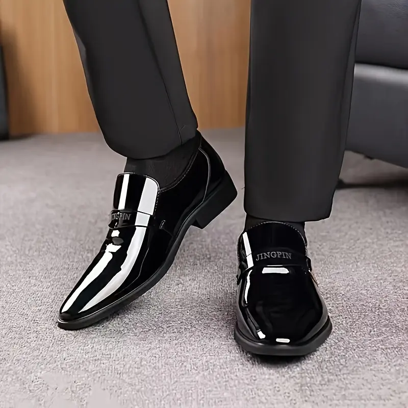 Men's Fashion Business Casual Shoes - Durable rubber sole, imitation leather fabric