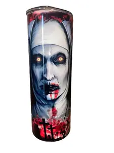 The Nun Movie Tumbler - 20oz oz 20 oz. 20oz. - Skinny Sublimation Tumbler - Amy's Tumbler Junkies - Your Favorite Tumbler Shop!