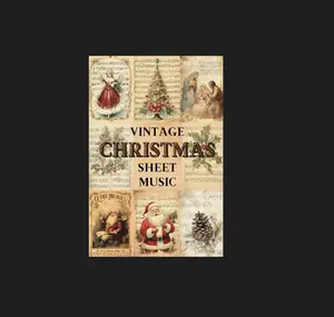 Vintage Christmas Sheet Music Scrapbook Paper: 36 decorative sheets for collage, scrapbooking, junk journaling, paper crafts, and decoupage. (Vintage Christmas Scrapbook Paper)  Paperback – October 24, 2023