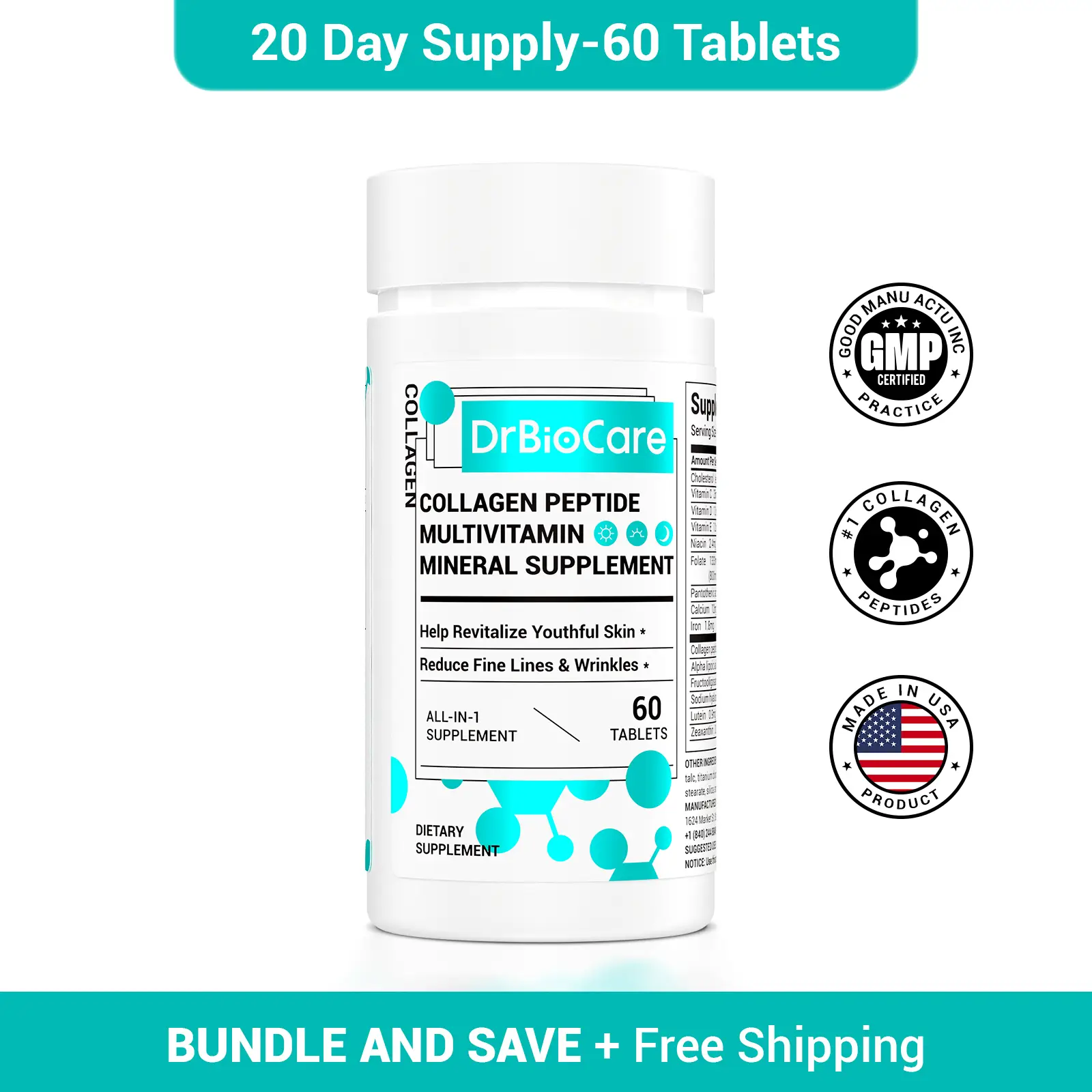 【Crazy Viral】DrBioCare Collagen Peptide，Vitamin & Mineral, Contains Vitamin d...