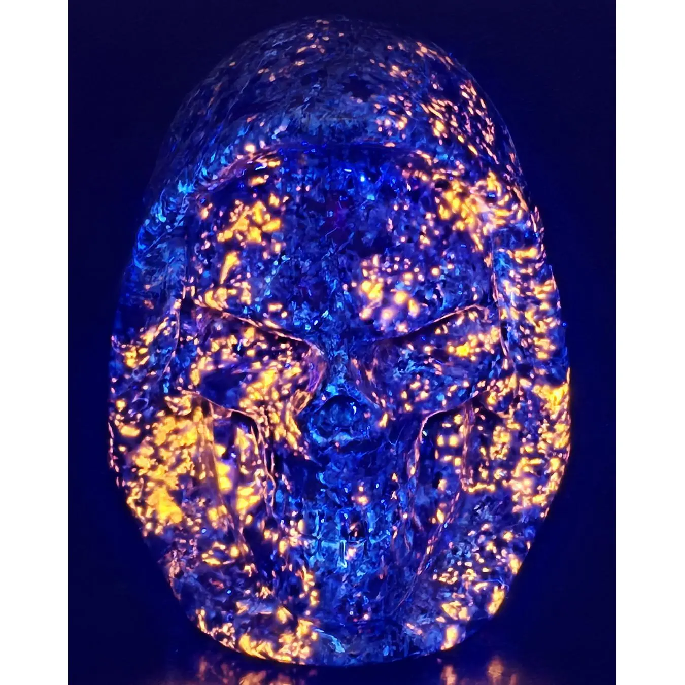 5.3" Yooperlites Hand Carved Death Crystal Skull Sculpture, Crystal Healing#4506903