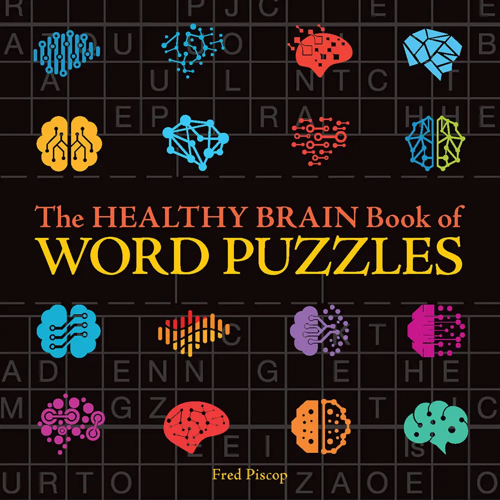 Used English Word Puzzles Book - The Healthy Brain Book by Fred Piscop (Paperback) for Brain Health, Keeping Mind in Tip-Top Shape & Learning New Things