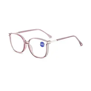 Reading Glasses Women Men Square Prescription Lenses Multifocal Eyeglasses Anti-blue Light Computer Eyewear Frames