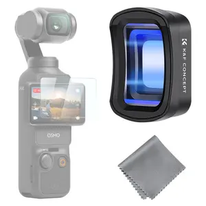 K&F Concept 1.2X Anamorphic Camera Lens for DJI Osmo Pocket 3/Pocket 4, Handheld Camera Accessory with Magnetic Attach, Multi-Coated AGC Optical Glass, Blue Streak Effect & Widescreen Cinematic Performance, Accessories, Protection（Without camera）