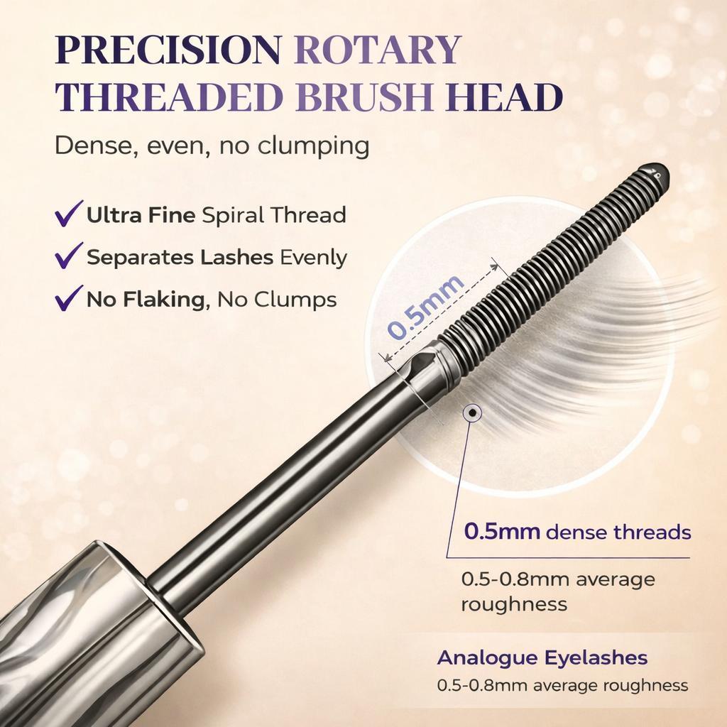 Lengthening & Curling Mascara - Daily Wear Natural Beauty Product with Metal Wand, Lightweight, 24H Long-Lasting, Waterproof, Smudge-Proof, Clump-Free, Mascara Volume and Length, Beauty Products, Natural Mascara