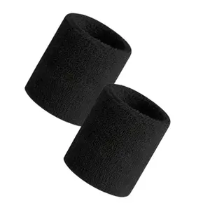 2-Pack Sports Wrist Sweatbands for Tennis Basketball Volleyball, Breathable Plain Design, Unisex Multi-Color Options, Universal Fit, Sports Accessories, Sweat Wristbands