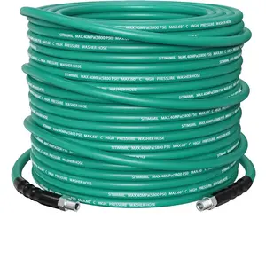 Sewer Jetter Kit for Pressure Washer,1/4'’NPT Drain Cleaner Hose 5800PSI, With Adapter Corner Rotating Button Nose Sewer Jetting Nozzles Kit Pearl Corsage Pin Spanner Waterproof Tape