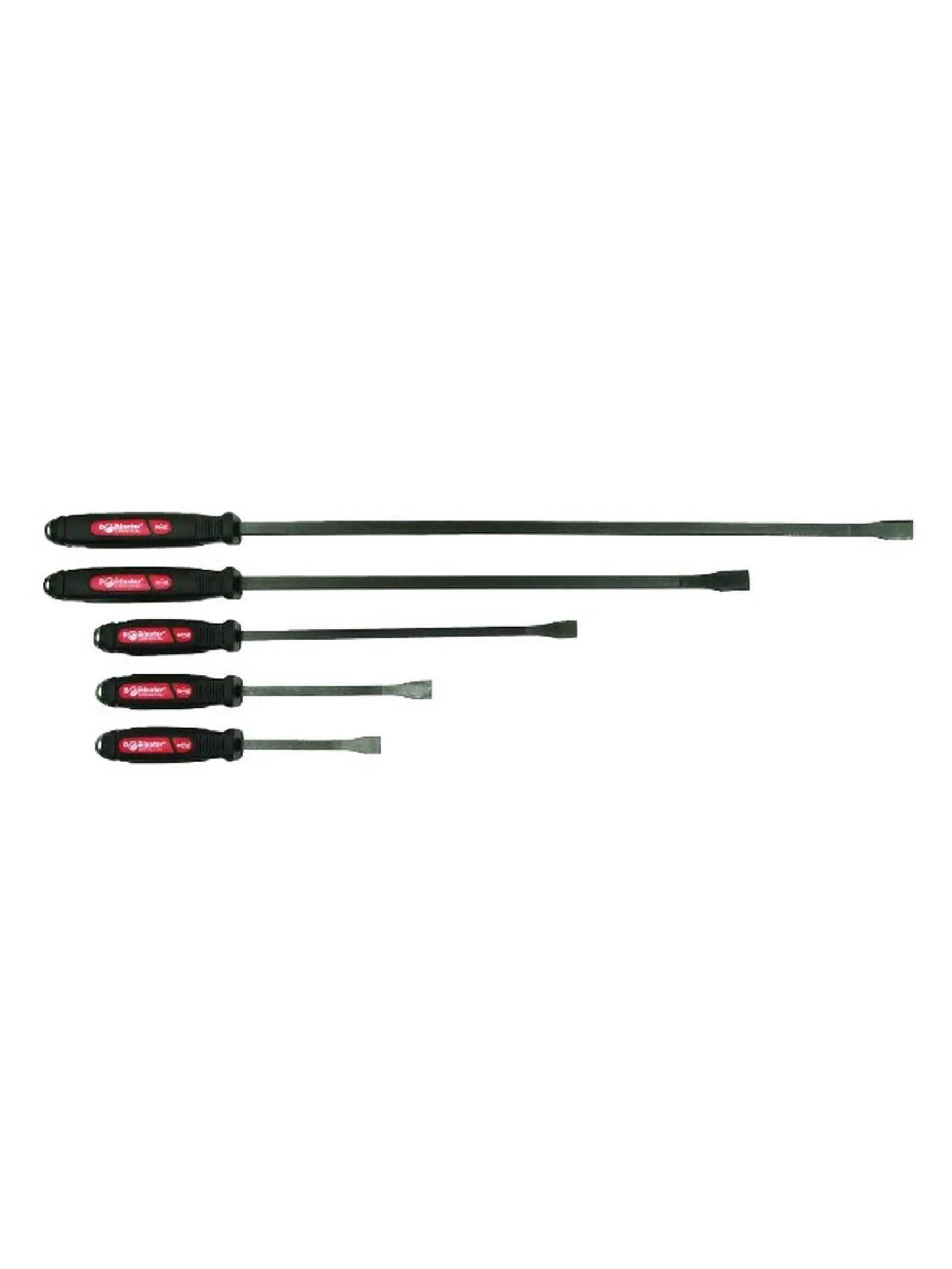 Mayhew Steel Products MH61366 5-Piece Dominator Curved Metal Pry Bar Set for Mechanics - 32" L, 6 lbs, Corrosion-Resistant Black Oxide Finish, Curved Ends for Tight Areas, Ergonomic Handle for Prying Tasks, Mechanic
