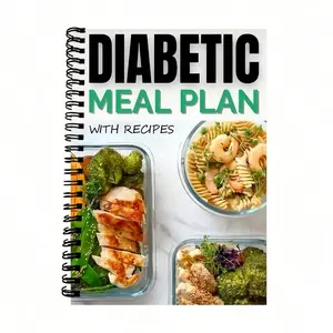 1 Diabetes Meal Plan Cookbook, Meal Planner - Spiral Binding Recipe Organizing Notebook with Caps Window for Type 1/Type 2 Diabetes Management, Gluten Free, Vegan - Kitchen, Cooking Lovers, Dietitian - 5.5x8.3 Inches - Ideal Gift for Diabetics