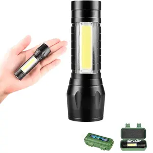 LED flashlight, ultra-bright mini pocket flashlight, rechargeable, zoomable, waterproof flashlight, suitable for emergencies, outdoor activities, home use, camping, and hiking.