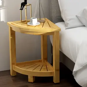 Bamboo Corner Shower Stool Bath Bench