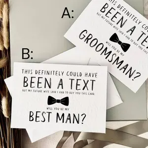 5 Funny Wedding Groomsman Invitation Cards, Creative Gift for Best Man, Includes Envelope, Perfect for Pre-Wedding Party Surprises