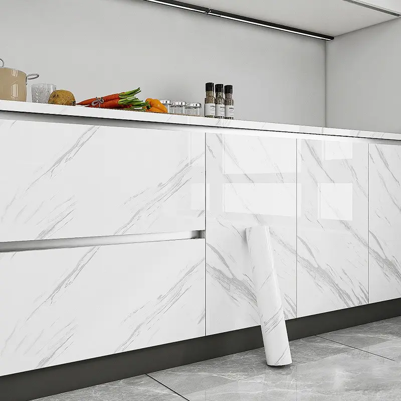 Glossy Marble Pattern Self-Adhesive Sticker , Peel and Stick Wallpaper , Scratch Resistant, Easy Installation and Cleaning, Kitchen Cabinet Desk Window Sill Wall, Peel And Stick Wallpaper Designs#TOP PICKS