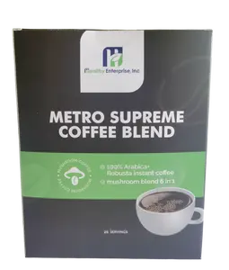 Healthy Enterprise, Inc Metro Supreme Coffee Blend Beverage Breakfast mushroom cocoa