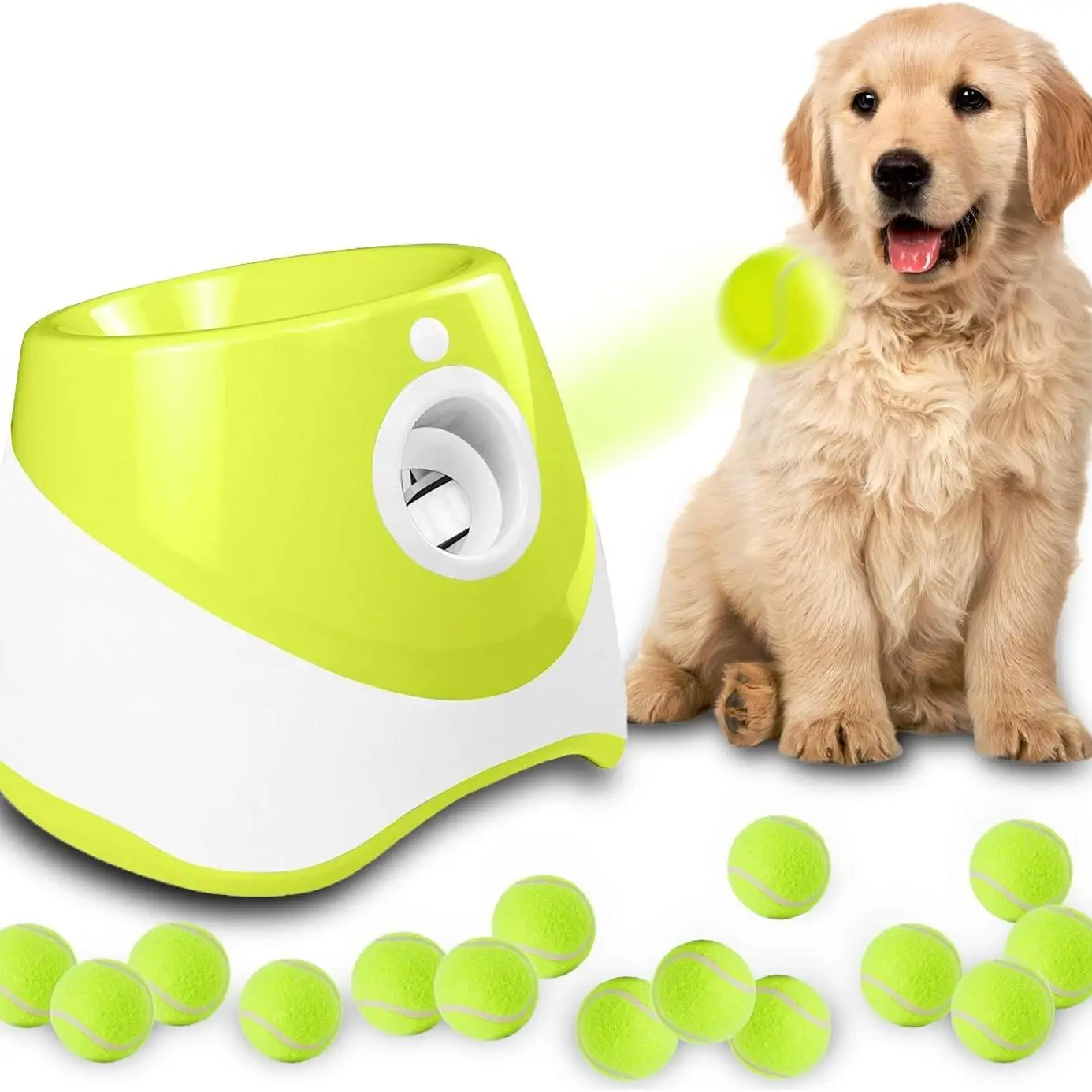 Automatic Dog Ball Launcher with 3 Balls, 1 Box Interactive Dog Tennis Ball Throwing Machine, Pet Products, Dog Toys, New Year Gift