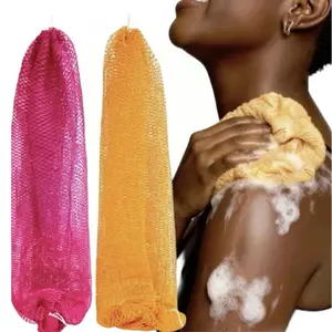 African Exfoliating Net Sponge 2 Pieces - Ethically Sourced Real African Net for Deep Cleansing Smooth Skin Waterproof Travel Friendly Bath Shower Cleanser