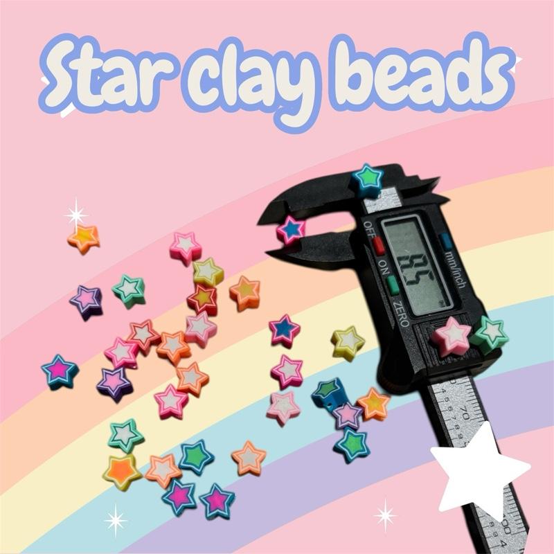 Star Clay Beads - Colorful Star-Shaped Beads for Crafting and Jewelry Making