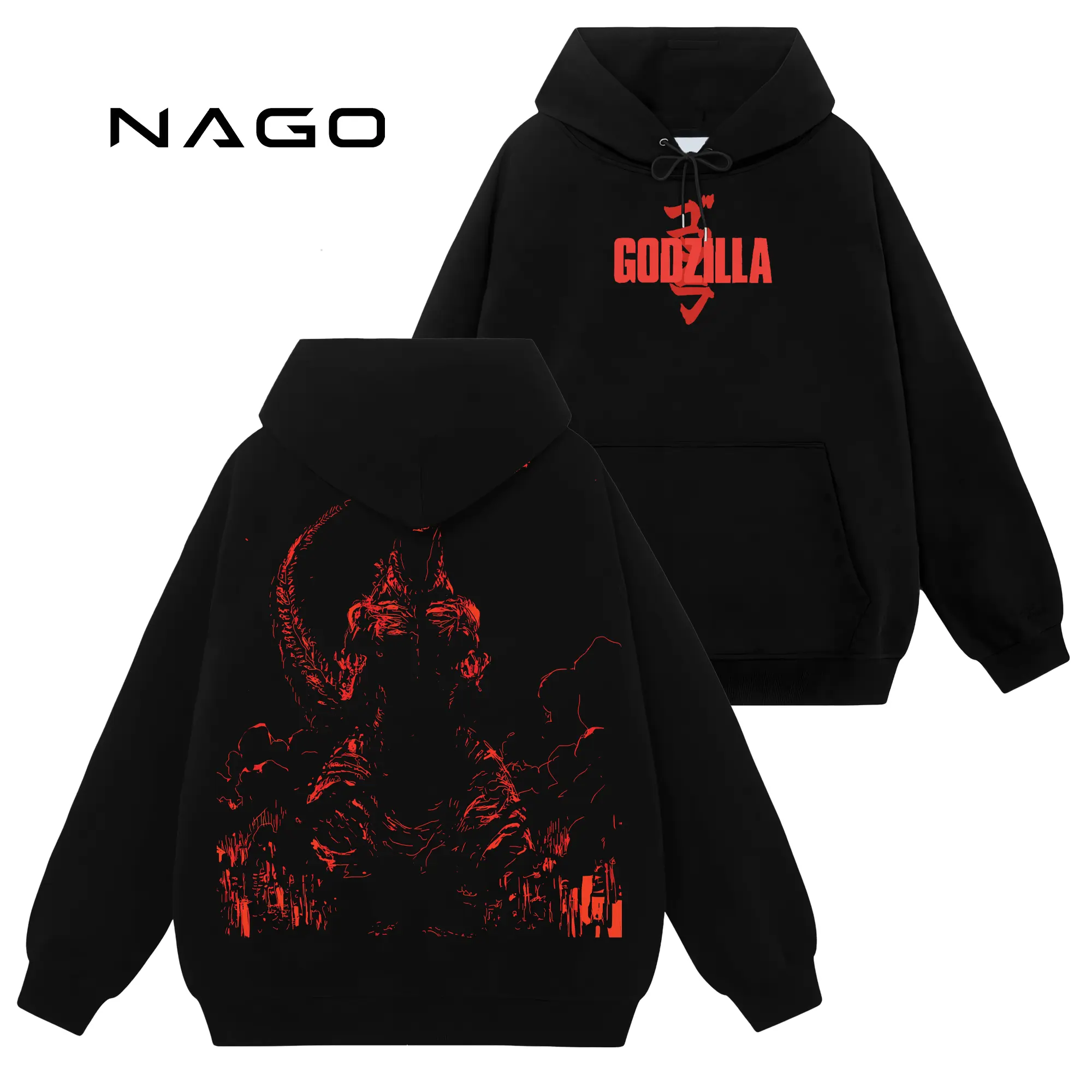 [Nago Shop] Limited Godzilla  #584 Unisex Cotton TShirt Sweatshirt Hoodie Top, Retro 90s Y2K Graphic Seamless Basic Casual Everyday Streetwear Tops, Gift For Comics