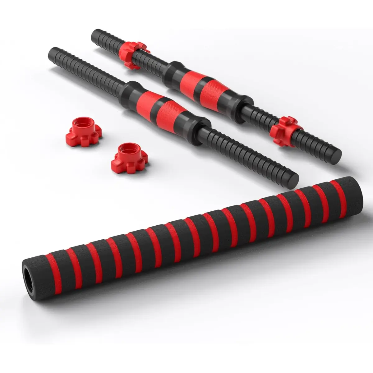 Dumbbell Handle Set, Dumbbell Bars 13.8/15.7/18.5/20.1 inches (35/40/47/51 cm), Suitable for 1 inch Wide Weight Plates, Home Gym Strength Training Accessories