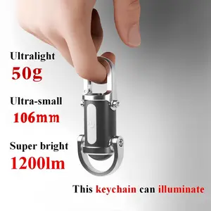 Mini LED Flashlight Strong Light Portable Flashlight, USB-C Rechargeable Keychain Light with  Strobe and SOS Light for Camping, Hiking, Work, Travel, Outdoor fun