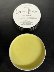 Lemon Balm Salve- organic herbal extract, skin ailments, cold sores, calming topical salve