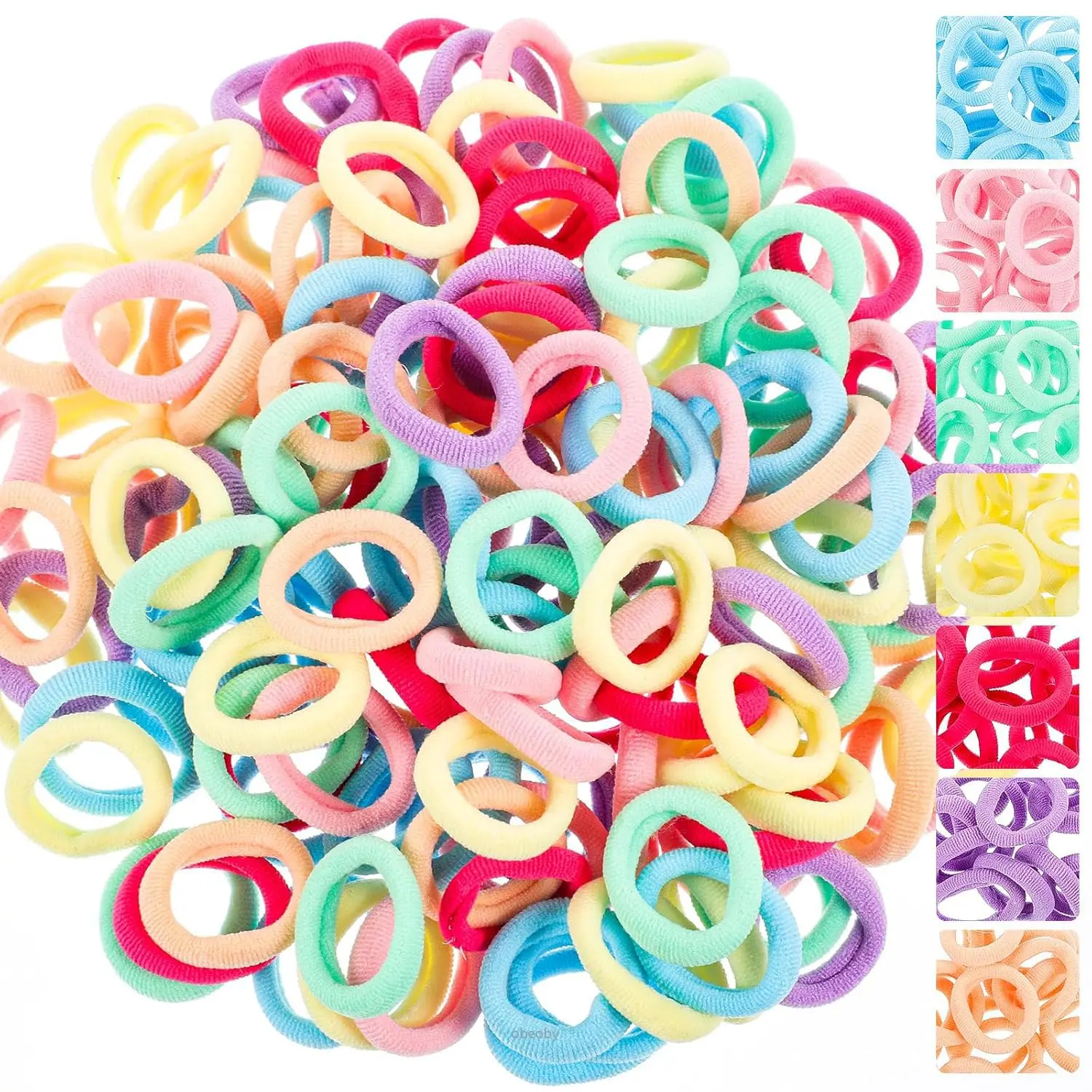 150-Pack Soft Seamless Hair Bands & Ponytail Holders - Elastic No-Damage Hair Accessory for Girls, Toddlers
