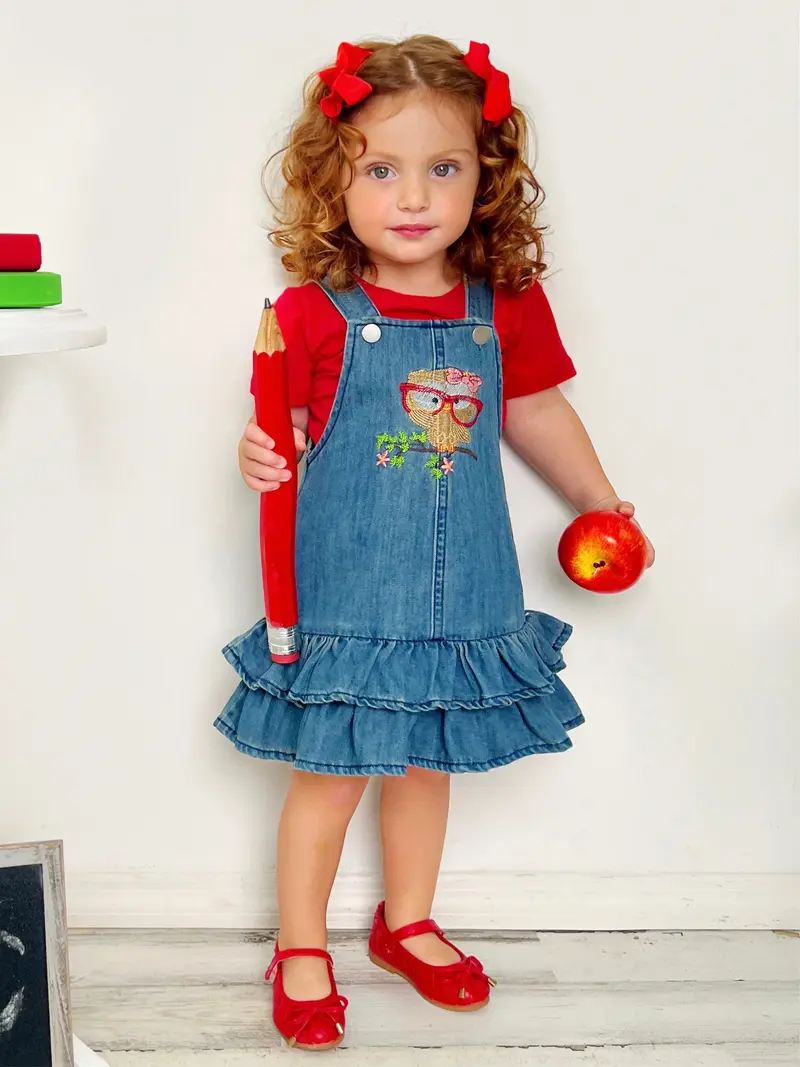sachin and babi light blue dress Embroidered Floral Denim Dress