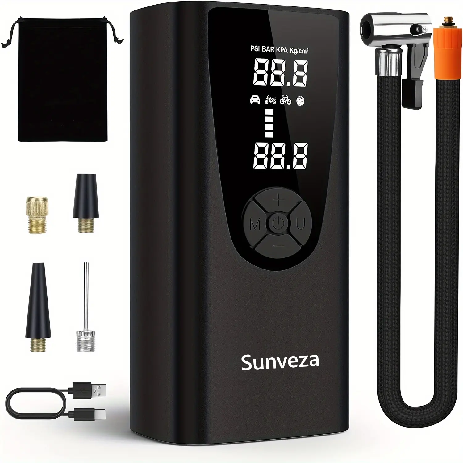 Upgrade Tire Inflator Portable Air Compressor-180PSI Air Pump for Car Tires-Electric 3X Faster Tire Inflation-Cordless Tire Pump with Pressure Gauge for Car, Motorcycle, Bicycle, Ball and More (Black)