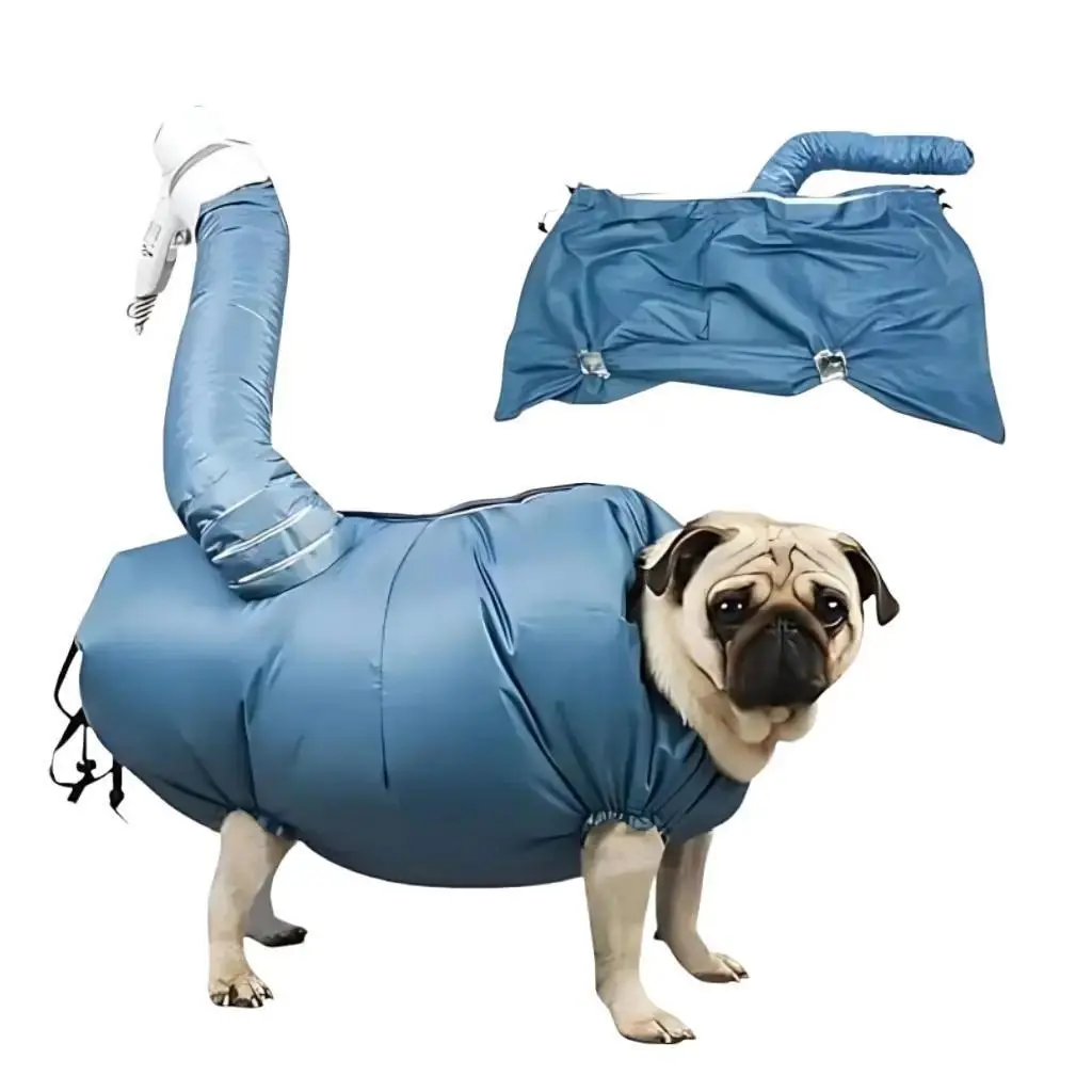 Portable Pet Drying Bag - Foldable Dog & Cat Grooming Blower Bag with 360-Degree Airflow, Secure Fit, Safe Blow-Dry Tech, Durable Polyester Fiber, Heat-Dissipating, Raincoat Waterproof Grooming Products for Post-Bath Use