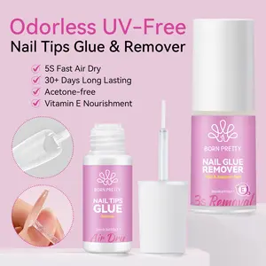 BORN PRETTY Nail Glue& Nail Remover set,Professional Strength ,Adhesive for Press On Nails & Fake Nails Long Lasting Extension Glue for Broken Nail Repair Effortless Removal of Solid Glues set