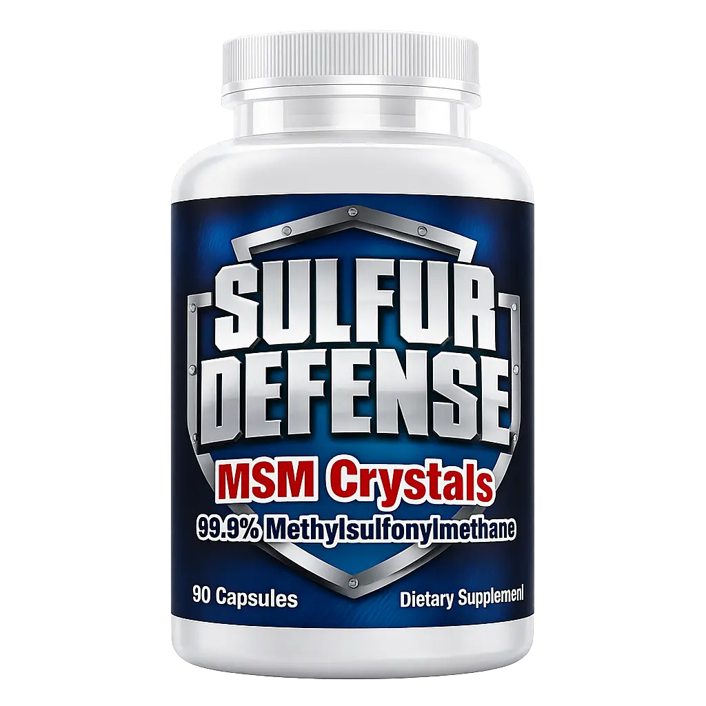 Sulfur Defense OptiMSM® Pure MSM Supplement (90 Veggie Capsules) - Immune System, Joint Support & Cellular Health