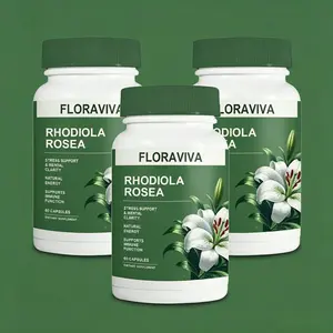 Floraviva Rhodiola Rosea Capsules 500mg - Natural Adaptogen Supplement for Stress Support, Mental Focus & Energy - Non-GMO (60 Capsules)