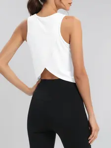 Spring Summer Women's Sporty Tank Top Quick-Dry Fitness Yoga Running Breathable Loose Fit Sports T-Shirt, Sleeveless Sports Vest