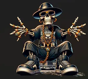 Street Style Ready to Press Heat Transfer DTF Transfer - Direct to Film for Cotton and Polyester with Firm Press Instructions