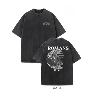 180g[100%cotton]Vintage Roman Scripture T-shirt - Heavyweight 230g 100% pure cotton double-sided print sunburst design, loose hip-hop street style unisex top, breathable and sweat-absorbent, vintage trend lettering print