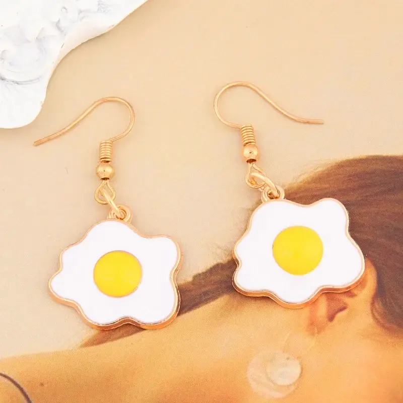 Fried Egg Dangle Earrings - Breakfast, Brunch, Fun, Style, Cute, Great Gift
