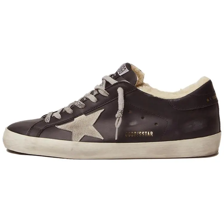 Men's Golden Goose Super-Star Leather Low-Top Casual Footwear - Brown Walking Shoes, Maison Mihara Verifiable with Credentials & Global Authentication Support